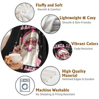 Funny Santa Says Womens Rights Throw Blanket Feminist Activist Christmas Gift - Wonder Print Shop