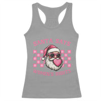 Funny Feminist Activist Christmas Racerback Tank Top Santa Says Womens Rights - Wonder Print Shop