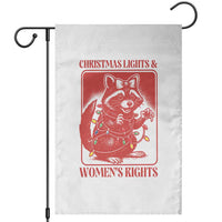 Christmas Lights And Womens Rights Garden Flag Raccoon Female Rage Holiday Gift - Wonder Print Shop