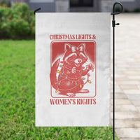 Christmas Lights And Womens Rights Garden Flag Raccoon Female Rage Holiday Gift - Wonder Print Shop