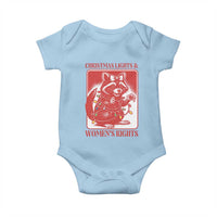 Christmas Lights And Womens Rights Baby Onesie Raccoon Female Rage Holiday Gift - Wonder Print Shop