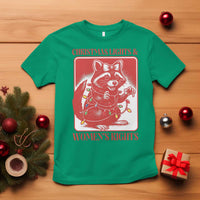 Christmas Lights And Womens Rights T Shirt Raccoon Female Rage Holiday Gift - Wonder Print Shop
