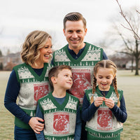 Xmas Lights And Womens Rights V-Neck Knit Sweater Vest Raccoon Female Rage Holiday Gift - Wonder Print Shop