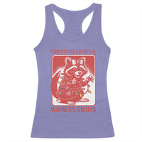 Christmas Lights And Womens Rights Racerback Tank Top Raccoon Female Rage Holiday Gift - Wonder Print Shop