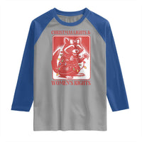 Christmas Lights And Womens Rights Raglan Shirt Raccoon Female Rage Holiday Gift - Wonder Print Shop