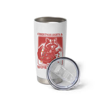 Christmas Lights And Womens Rights Tumbler Cup Raccoon Female Rage Holiday Gift - Wonder Print Shop