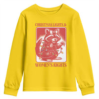 Christmas Lights And Womens Rights Youth Sweatshirt Raccoon Female Rage Holiday Gift - Wonder Print Shop