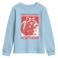 Christmas Lights And Womens Rights Youth Sweatshirt Raccoon Female Rage Holiday Gift - Wonder Print Shop