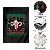 Christmas Lights And Reproductive Rights Ugly Christmas Garden Flag Feminist Holiday Gift - Wonder Print Shop
