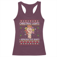 Funny Feminist Lights And Reproductive Rights Racerback Tank Top Ugly Christmas Gift - Wonder Print Shop