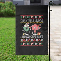 Funny Feminist Christmas Lights And Reproductive Rights Ugly Holiday Gift Garden Flag - Wonder Print Shop