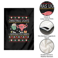Funny Feminist Christmas Lights And Reproductive Rights Ugly Holiday Gift Garden Flag - Wonder Print Shop