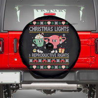 Funny Feminist Christmas Lights And Reproductive Rights Ugly Holiday Gift Spare Tire Cover - Wonder Print Shop