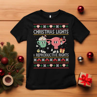 Funny Feminist Christmas Lights And Reproductive Rights Ugly Holiday Gift T Shirt - Wonder Print Shop
