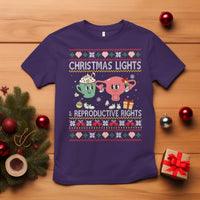 Funny Feminist Christmas Lights And Reproductive Rights Ugly Holiday Gift T Shirt - Wonder Print Shop