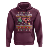 Funny Feminist Christmas Lights And Reproductive Rights Ugly Holiday Gift Hoodie - Wonder Print Shop