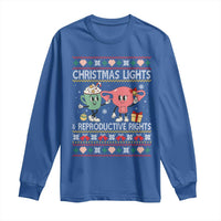 Funny Feminist Christmas Lights And Reproductive Rights Ugly Holiday Gift Long Sleeve Shirt - Wonder Print Shop