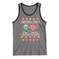Funny Feminist Christmas Lights And Reproductive Rights Ugly Holiday Gift Tank Top - Wonder Print Shop