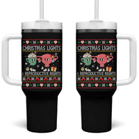 Funny Feminist Christmas Lights And Reproductive Rights Ugly Holiday Gift Tumbler With Handle - Wonder Print Shop