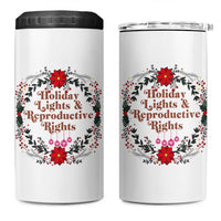 Holiday Lights And Reproductive Rights 4 in 1 Can Cooler Tumbler Funny Feminist Christmas Gift - Wonder Print Shop