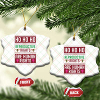 Funny Christmas Feminist Gift Ceramic Ornament Reproductive Rights Are Human Rights - Wonder Print Shop