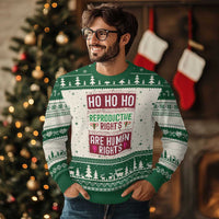Funny Christmas Feminist Gift Ugly Christmas Sweater Reproductive Rights Are Human Rights - Wonder Print Shop