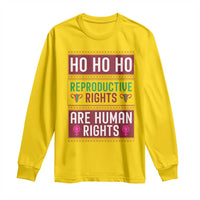 Funny Christmas Feminist Gift Long Sleeve Shirt Reproductive Rights Are Human Rights - Wonder Print Shop