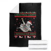 Christmas Lights And Reproductive Rights Ugly Christmas Throw Blanket Feminist Raccoon Gift - Wonder Print Shop