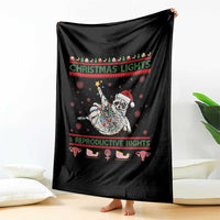 Christmas Lights And Reproductive Rights Ugly Christmas Throw Blanket Feminist Raccoon Gift - Wonder Print Shop