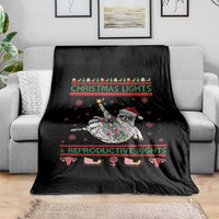 Christmas Lights And Reproductive Rights Ugly Christmas Throw Blanket Feminist Raccoon Gift - Wonder Print Shop