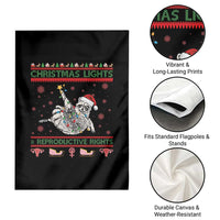 Christmas Lights And Reproductive Rights Ugly Christmas Garden Flag Feminist Raccoon Gift - Wonder Print Shop