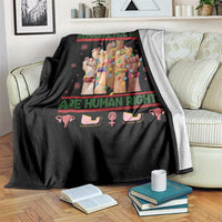 Ugly Christmas Feminist Raccoon Gift Throw Blanket Reproductive Rights Are Human Rights - Wonder Print Shop