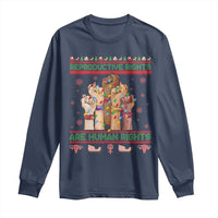 Ugly Christmas Feminist Raccoon Gift Long Sleeve Shirt Reproductive Rights Are Human Rights - Wonder Print Shop
