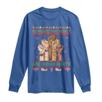 Ugly Christmas Feminist Raccoon Gift Long Sleeve Shirt Reproductive Rights Are Human Rights - Wonder Print Shop