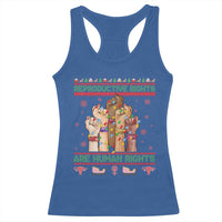 Ugly Christmas Feminist Raccoon Gift Racerback Tank Top Reproductive Rights Are Human Rights - Wonder Print Shop