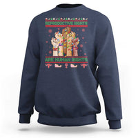 Ugly Christmas Feminist Raccoon Gift Sweatshirt Reproductive Rights Are Human Rights - Wonder Print Shop