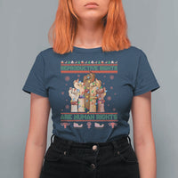 Ugly Christmas Feminist Raccoon Gift T Shirt For Women Reproductive Rights Are Human Rights - Wonder Print Shop