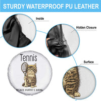 Funny Cat Plays Tennis Spare Tire Cover Because Murder Is Wrong - Wonder Print Shop