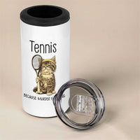Funny Cat Plays Tennis 4 in 1 Can Cooler Tumbler Because Murder Is Wrong - Wonder Print Shop