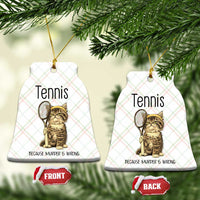 Funny Cat Plays Tennis Ceramic Ornament Because Murder Is Wrong - Wonder Print Shop