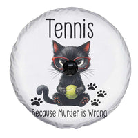 Funny Tennis Cat Gift Spare Tire Cover Because Murder Is Wrong - Wonder Print Shop