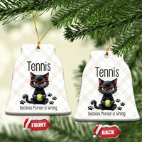 Funny Tennis Cat Gift Ceramic Ornament Because Murder Is Wrong - Wonder Print Shop