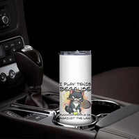 Funny Cat Plays Tennis Skinny Tumbler Because Punching People Is Against The Law - Wonder Print Shop