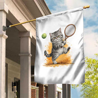 Funny Grumpy Cat Tennis Player Garden Flag Gift For Tennis Fans - Wonder Print Shop