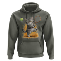 Funny Grumpy Cat Tennis Player Hoodie Gift For Tennis Fans - Wonder Print Shop