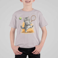 Funny Grumpy Cat Tennis Player T Shirt For Kid Gift For Tennis Fans - Wonder Print Shop