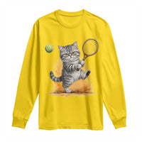 Funny Grumpy Cat Tennis Player Long Sleeve Shirt Gift For Tennis Fans - Wonder Print Shop