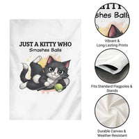 Just A Kitty Who Smashes Balls Garden Flag Funny Tennis Cat Gift - Wonder Print Shop