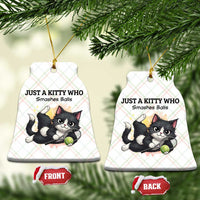 Just A Kitty Who Smashes Balls Ceramic Ornament Funny Tennis Cat Gift - Wonder Print Shop