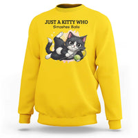 Just A Kitty Who Smashes Balls Sweatshirt Funny Tennis Cat Gift - Wonder Print Shop